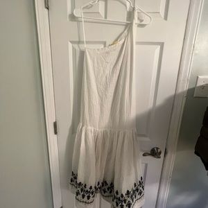 Roller Rabbit One Shoulder Linen Maxi Dress SMALL